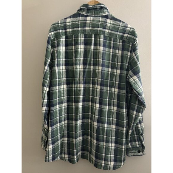 Ll Bean Men’s Thermal Shacket Green Plaid Size Large TALL Work Shirt Outdoor - Picture 6 of 13